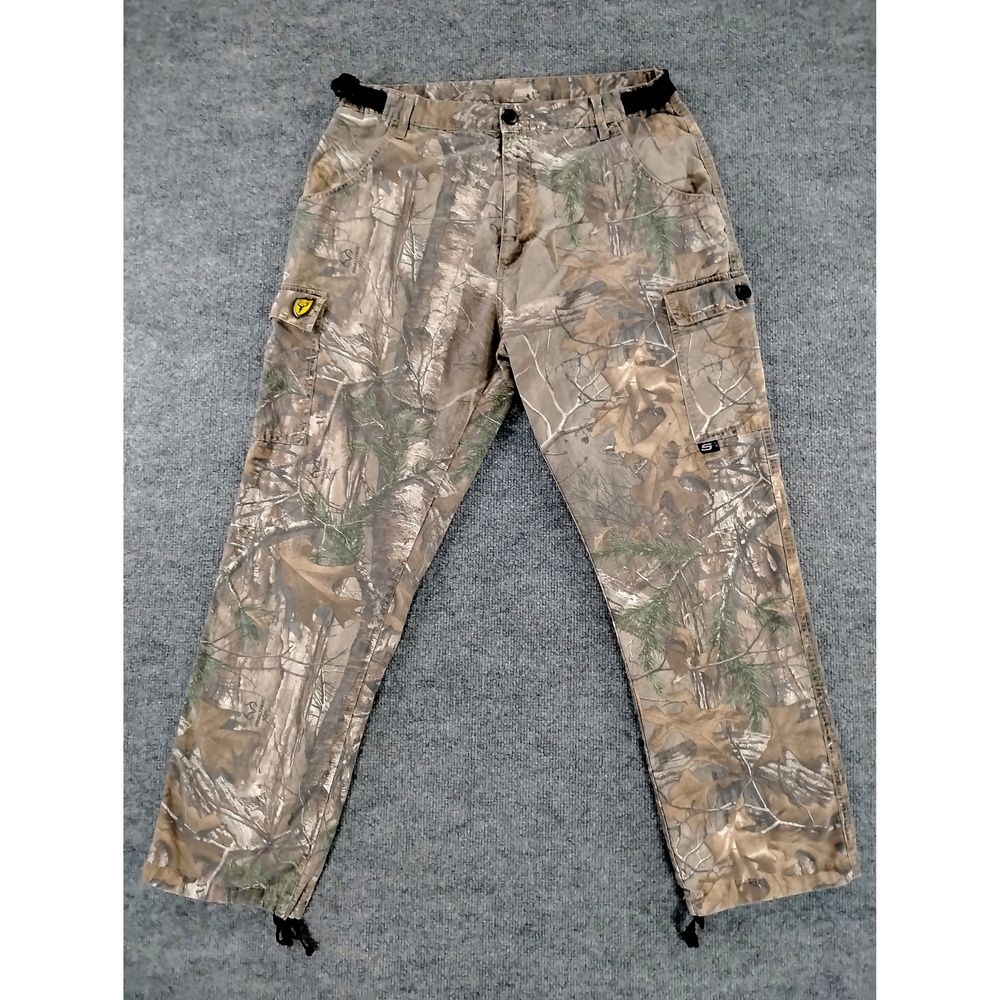 Gorpcore Workwear Scent Blocker Camo Cargo Pants Mens Large Cotton Polyester